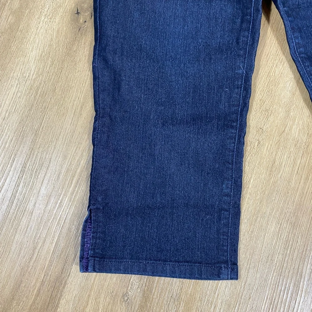 NYDJ Straight Crop Dark Blue Denim Jeans size 6P - Picture 3 of 14
